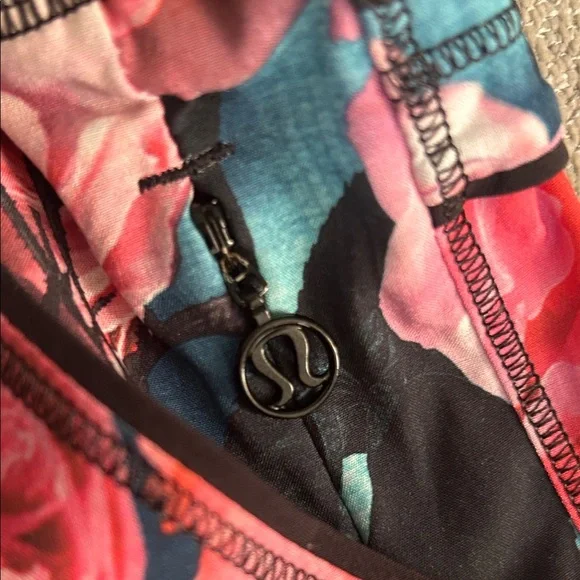 lululemon athletica Floral Athletic Shorts - Black and Pink - Picture 3 of 4